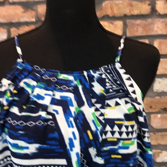 Renee Blue/White Sleeveless Top - Medium - Picture 2 of 4